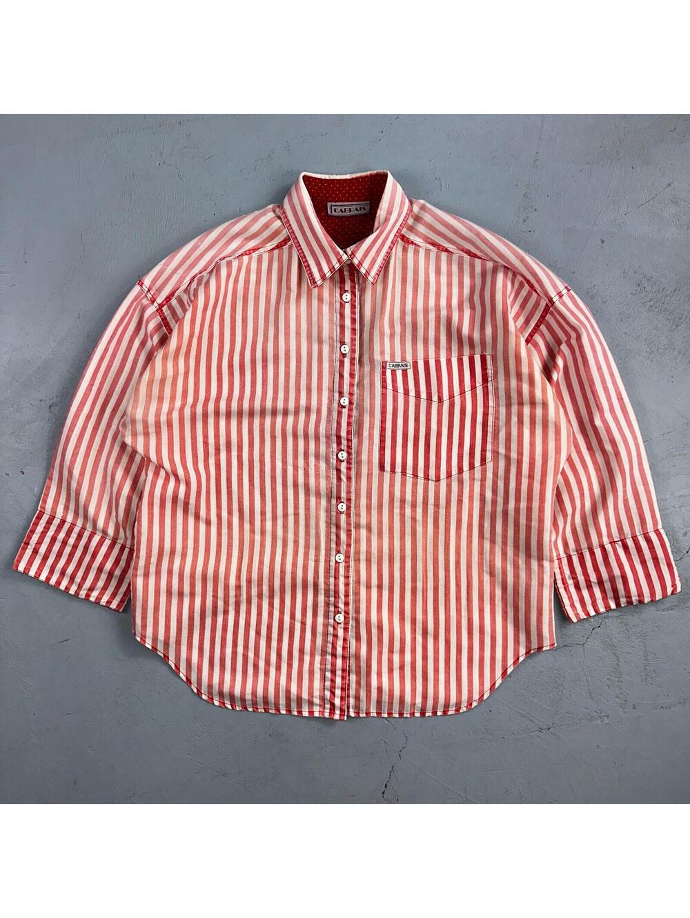 Cabrais Button Up Shirt Womens XL Multicolor Long Sleeve Collared Striped 90s